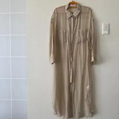 AS KNOW AS PINKY ベージュ シャツワンピース