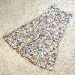 NORMA KAMALI 美品 早い者勝ち 花柄フレアロングスカート（M相当）のサムネイル