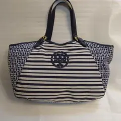 まだまだ使える❤︎ TORY BURCH トートバッグ ボーダー柄 マリン柄 A4 
