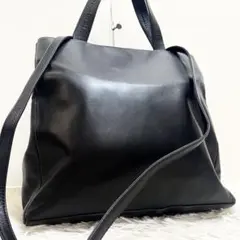 ブルーノマリ ショルダーハンドバッグ 2way 羊革 黒 イタリア製 ロゴ刻印のサムネイル