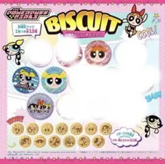 新品★パワーパフガールズ刺繍缶バッジビスケット　4個セット