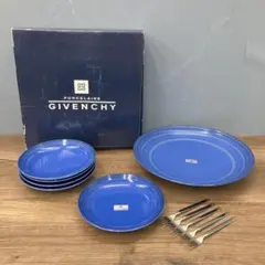 E-1 GIVENCHY ジバンシィ プレート フォーク 5客セット ブルーのサムネイル