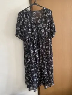 ロングカーディガン2セット売り/花柄、メッシュ