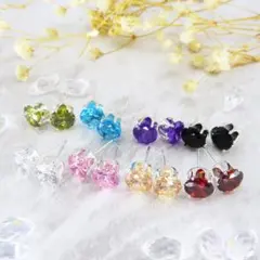 ジルコニア 1ポイント スタッドピアス Silver925コーティング 両耳