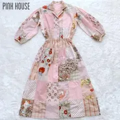 PINK HOUSE パッチワーク柄 ワンピース 半袖 - メルカリ