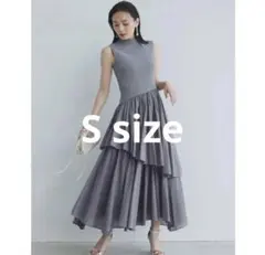 anuans ノースリーブイレギュラーヘムドッキングニットワンピースのサムネイル
