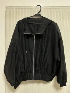 フード付き ブラック シースルー　ジャンパー