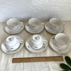 ノリタケ　カップ＆ソーサー６客　アイボリー　昭和レトロ　Noritake　輸出用