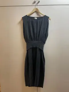 Sybillaノースリーブ　ニットワンピース　チャコールグレー