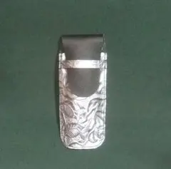 薔薇型押しレザーペンケース
