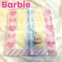 【新品】Barbie バービー ハート リボン柄 タオルハンカチのサムネイル