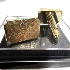 カフスボタン ゴールド 幾何学模様 レトロデザイン スクエアのサムネイル