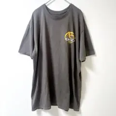 ギルダン ロゴ Tシャツ クルーネック 半袖 XL 灰 ポリエステル スポーツ