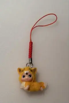 キューピー キツネ 着ぐるみ ストラップ マスコット