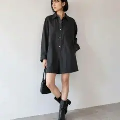 SEAROOMLYNN ロンパースシャツ オーバーサイズ 黒 M OXFORD - メルカリ