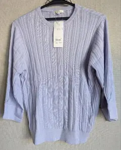 EMMA JAMES 薄紫色 七分袖ニット LL