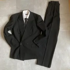 90s Vintage スーツセットアップ ダブル ブラック 入学式 結婚式