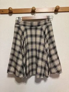 C・O・L・Z・A コルザ スカート チェック フレア ミニ ベージュ L