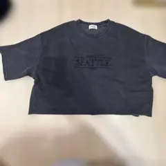 クロップドTシャツ 半袖 ダークグレー