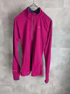 ナイキ　NIKE　トレーニングウェア　シャツ　長袖　ピンク　ハーフジップ