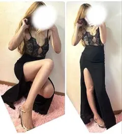 黒　レース　シースルー　ロングドレス　ドレス　ロング　タイト