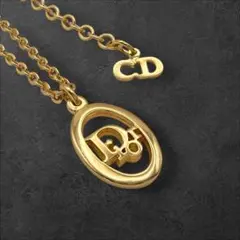 Dior ディオール ネックレス Diorロゴ オーバル ゴールド 刻印