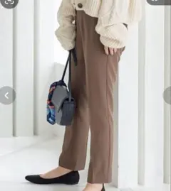 前開きバックゴムベークシッテーパードパンツ