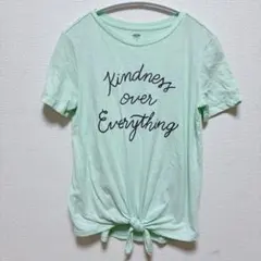 オールドネイビー Tシャツ クルーネック 半袖 裾結び 英字 L 緑 綿 春 夏のサムネイル