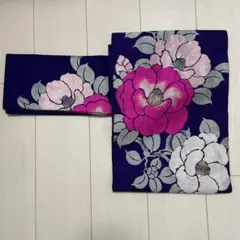 アンティーク　名古屋帯　椿　刺繍　リユース