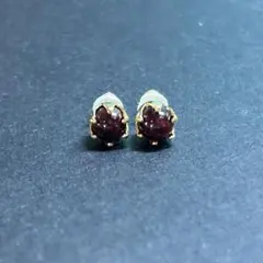 SP121 天然石 パワーストーン ステンレス スタッドピアス ガーネット
