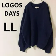LOGOSDAYS長袖ニット　【LL】　バックプリント　伸縮性　大きいサイズ