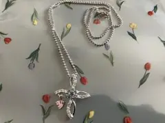 カラフルストーン付き花型ネックレス