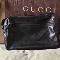 【美品】GUCCI GGインプリメ ショルダーバッグ ブラック 211107