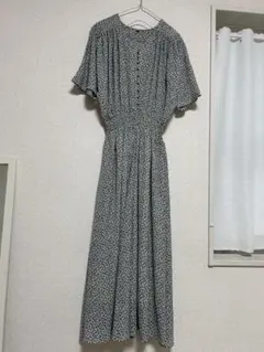 adapt retailing花柄ロングワンピース 半袖 ウエストゴム 小花柄