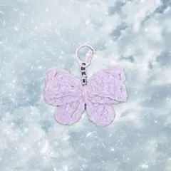 ハンドメイド　編み物　リボン　キーホルダー　チャーム