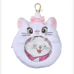 ディズニー　おしゃれキャット　マリー 　ポーチ　キーホルダータイプ　缶バッジ付