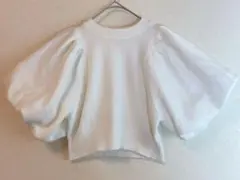 【スナイデル】（FREE）デザインスリーブクロップドニットプルオーバー ホワイト