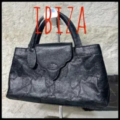 IBIZA イビサ レザー ハンドバッグ ブラック パッチワーク ノベルティ美品