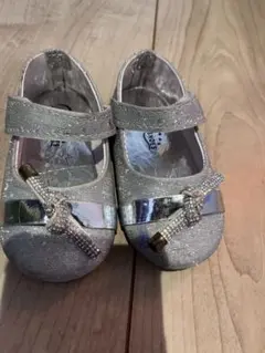 シルバー メリージェーン フォーマルシューズ