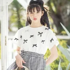 メゾピアノジュニア　リボン＆リボンTシャツ　150のサムネイル