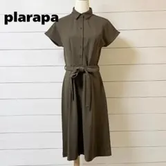 plarapa 半袖 シャツワンピース ブラウン