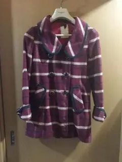 コート ピンキーガール pinkygirl チェック ボルドーS