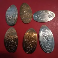 ディズニー「チップ＆デール」　スーベニアメダル6枚　w2509