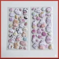 【2枚セット】ぷにぷに おしりシール うさぎ＆くま立体 かわいい ステッカー