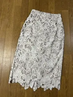 マイストラーダ　カトレアカットワークタイトスカート 36 S レース 花柄