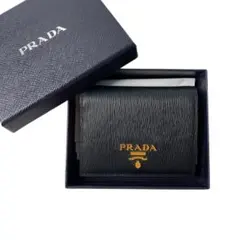 未使用 プラダ PRADA サフィアーノ 二つ折り財布 コンパクトウォレット
