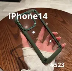 iphone14ケースカーキ 耐衝撃 クリアスマホケース シリコンハードケース