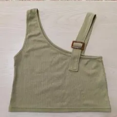 ハニーズ☆ビスチェ・ベスト オリーブグリーン リブ編み☆Mサイズ
