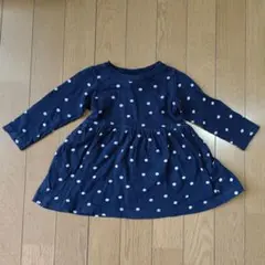 BREEZE チュニック　ワンピース　80cm ネイビー 長袖　Tシャツ　ドット