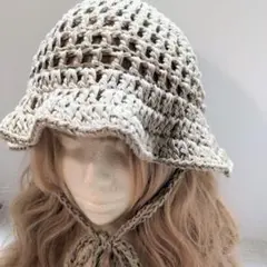 バケットハット クロシェハット グラニースクエア 手編み帽子 つば広帽子 日除け